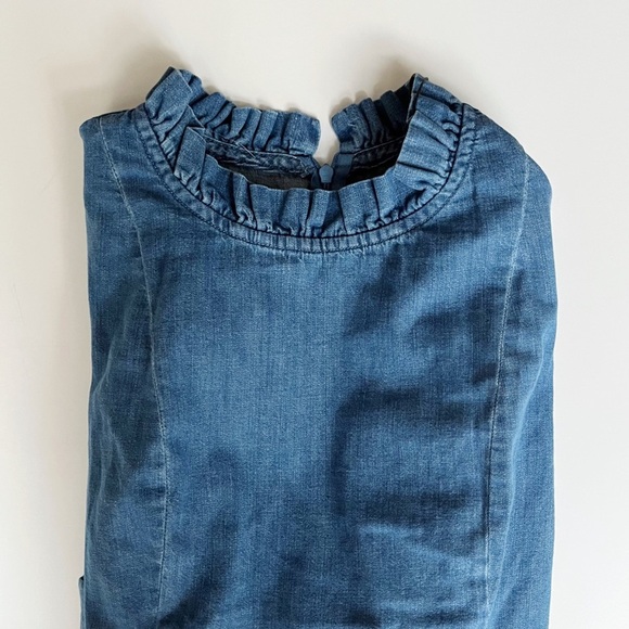 Zara NWT Denim Peasant Blouse - Picture 5 of 9